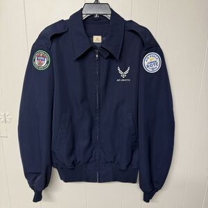 US Air Force Jr ROTC Truman High School NY Jacket Blue USAF Full Zip Men 44R EUC